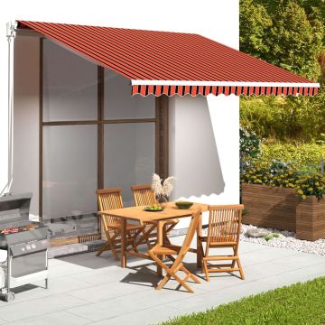 Tessuto di Ricambio per Tenda da Sole Arancione e Marrone 400x350 cm Poliestere