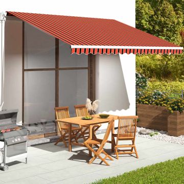 Tessuto di Ricambio per Tenda da Sole Arancione e Marrone 450x350 cm Poliestere