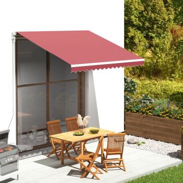 Tessuto di Ricambio per Tenda da Sole Rosso Borgogna 300x250 cm Poliestere