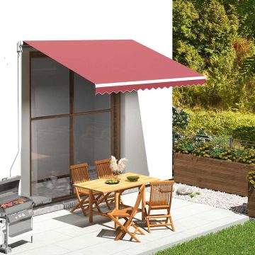 Tessuto di Ricambio per Tenda da Sole Rosso Borgogna 350x250 cm Poliestere