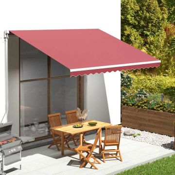 Tessuto di Ricambio per Tenda da Sole Rosso Borgogna 400x300 cm Poliestere