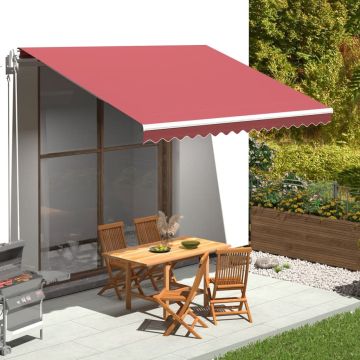 Tessuto di Ricambio per Tenda da Sole Rosso Borgogna 400x350 cm Poliestere