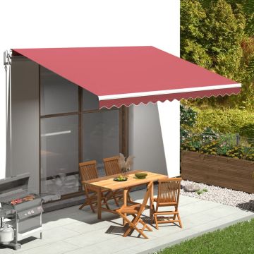 Tessuto di Ricambio per Tenda da Sole Rosso Borgogna 450x350 cm Poliestere
