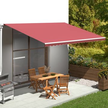 Tessuto di Ricambio per Tenda da Sole Rosso Borgogna 500x350 cm Poliestere