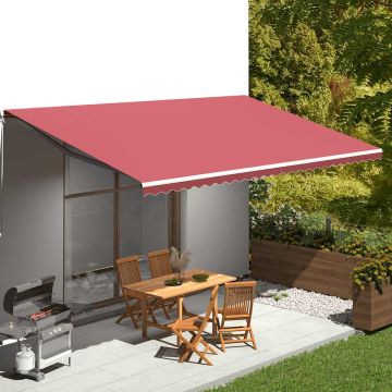 Tessuto di Ricambio per Tenda da Sole Rosso Borgogna 600x300 cm Poliestere