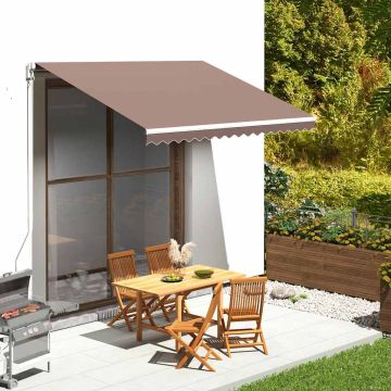 Tessuto di Ricambio per Tenda da Sole Marrone 350x250 cm Poliestere