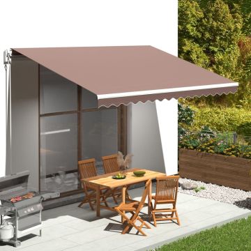 Tessuto di Ricambio per Tenda da Sole Marrone 450x300 cm Poliestere