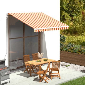Tessuto di Ricambio per Tenda da Sole Giallo e Arancione 300x250 cm Poliestere