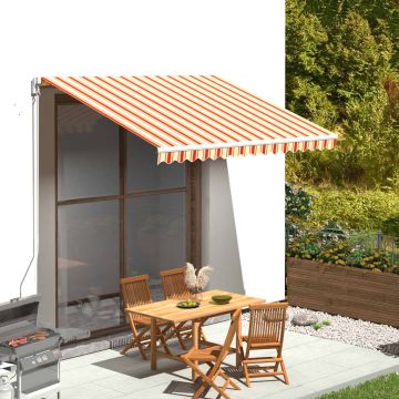 Tessuto di Ricambio per Tenda da Sole Giallo e Arancione 350x250 cm Poliestere