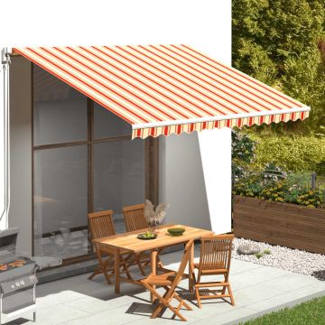Tessuto di Ricambio per Tenda da Sole Giallo e Arancione 400x300 cm Poliestere