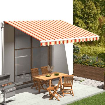 Tessuto di Ricambio per Tenda da Sole Giallo e Arancione 450x300 cm Poliestere