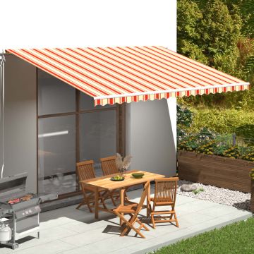 Tessuto di Ricambio per Tenda da Sole Giallo e Arancione 500x300 cm Poliestere.