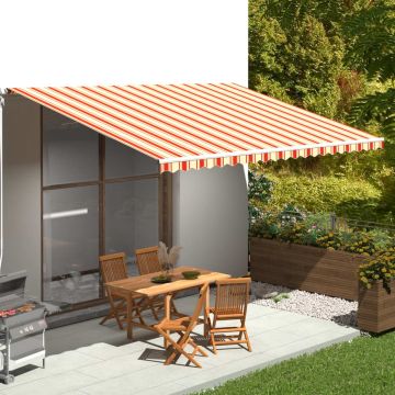Tessuto di Ricambio per Tenda da Sole Giallo e Arancione 500x350 cm Poliestere