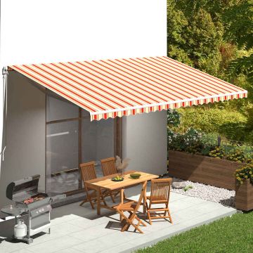 Tessuto di Ricambio per Tenda da Sole Giallo e Arancione 600x350 cm Poliestere