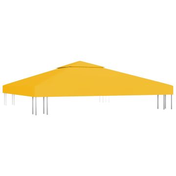 Copertura Superiore per Gazebo a 2 Strati 310 g/m² 3x3 m Gialla