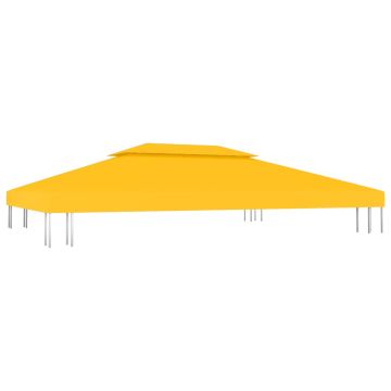Copertura Superiore per Gazebo a 2 Strati 310 g/m² 4x3 m Gialla