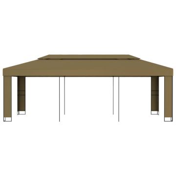 Gazebo con Tetto Doppio 3x6 m Grigio Talpa 180 g/m²
