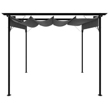 Pergola con Tetto Retrattile Antracite 3x3m in Acciaio 180 g/m²