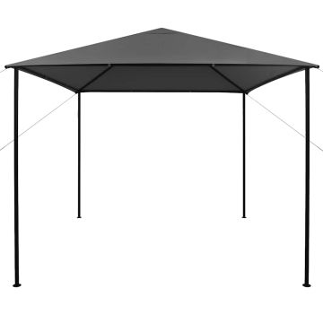 Gazebo 3x3 m Antracite in Tessuto e Acciaio 180 g/m²