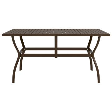 Tavolo da Giardino Marrone 140x80x72 cm in Acciaio