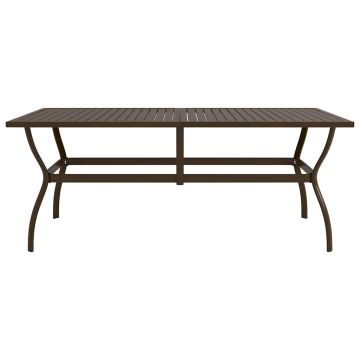 Tavolo da Giardino Marrone 190x80x72 cm in Acciaio
