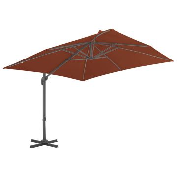 Ombrellone da giardino a sbalzo con palo in alluminio Terracotta 400x300 cm