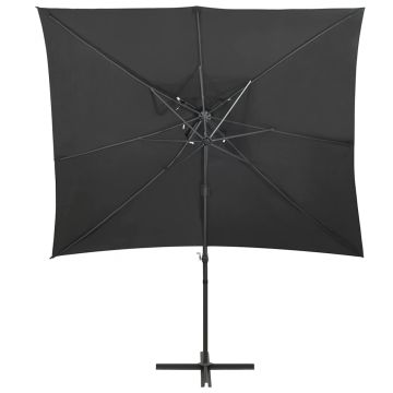 Ombrellone a Sbalzo con Doppia Copertura 250x250 cm Antracite