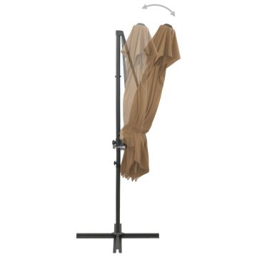 Ombrellone a Sbalzo con Doppia Copertura 250x250 cm Tortora