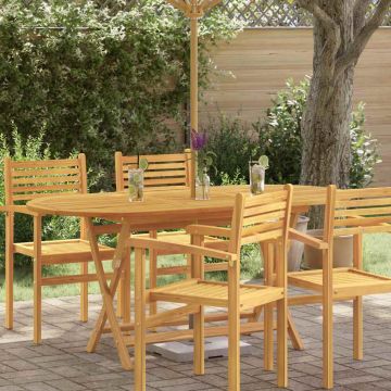 Tavolo da Giardino Pieghevole 160x85x75cm Massello di Eucalipto
