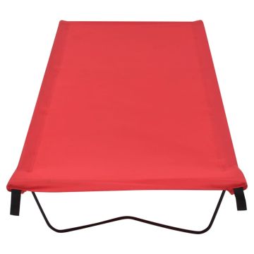 Letto da Campeggio 180x60x19 cm Tessuto Oxford e Acciaio Rosso