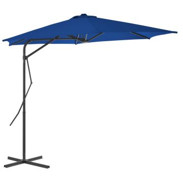 Ombrellone da Giardino con Palo in Acciaio Blu 300x230 cm