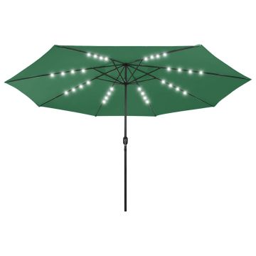 Ombrellone da Giardino con Luci LED 400 cm Verde