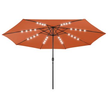 Ombrellone da Giardino con Luci LED 400 cm Terracotta