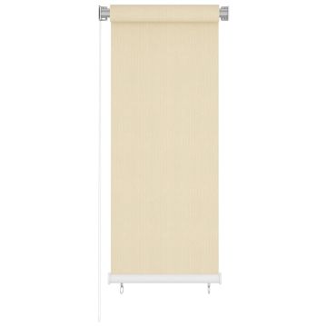 Tenda a Rullo per Esterni color crema 65(L)x140(A) cm HDPE