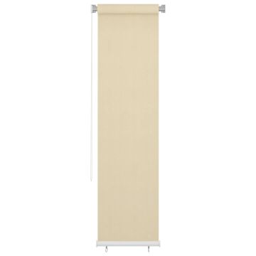 Tenda a Rullo per Esterni color crema 65(L)x230(A) cm HDPE