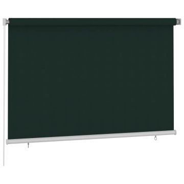 Tenda a Rullo per Esterni 225(L)x140(A) cm Verde scuro HDPE