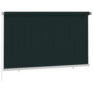 Tenda a Rullo per Esterni 245(L)x140(A) cm Verde scuro HDPE