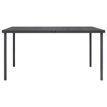Tavolo da Pranzo per Esterni Antracite 150x90x74 cm in Acciaio