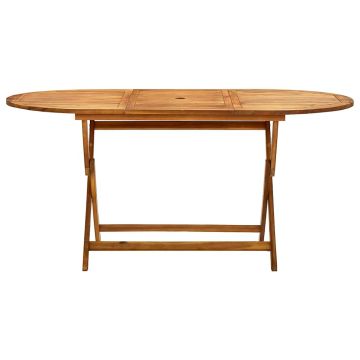 Tavolo da Giardino Pieghevole 160x85x75 cm Massello di Acacia
