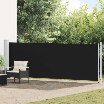 Tenda Laterale Retrattile per Patio 140x600 cm Nera