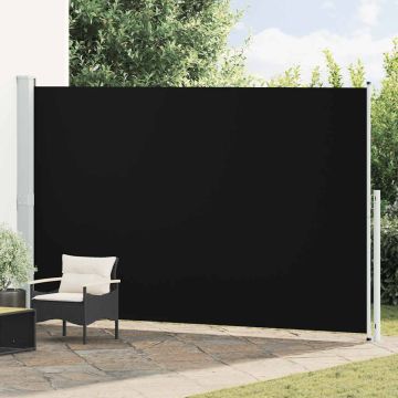 Tenda Laterale Retrattile per Patio 220x514 cm Nera