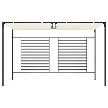 Gazebo con Tetto Retrattile 3x4x2,3 m Crema 180 g/m²