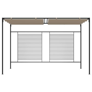 Gazebo con Tetto Retrattile 3x4x2,3 m Grigio Talpa 180 g/m²