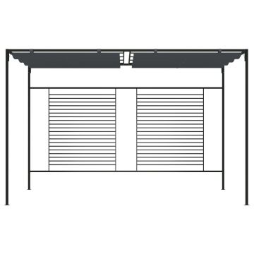 Gazebo con Tetto Retrattile 4x3x2,3 m Antracite 180 g/m²