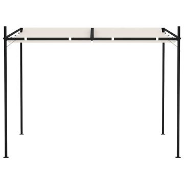 Gazebo con Tetto Retrattile 300x300x233 cm Crema