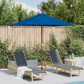 Ombrellone da Giardino con Palo in Legno 150x200 cm Blu