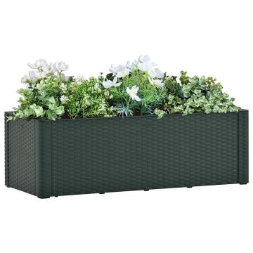 Letto Rialzato da Giardino con Irrigazione Verde 100x43x33 cm