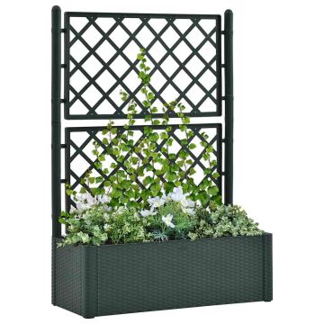 Letto Rialzato da Giardino con Graticcio e Irrigazione Verde