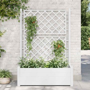 Fioriera da Giardino con Graticcio 100x43x142 cm PP Bianco