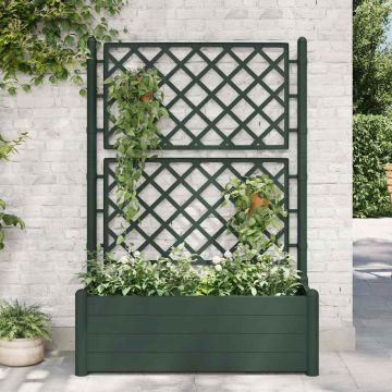 Fioriera da Giardino con Graticcio 100x43x142 cm PP Verde